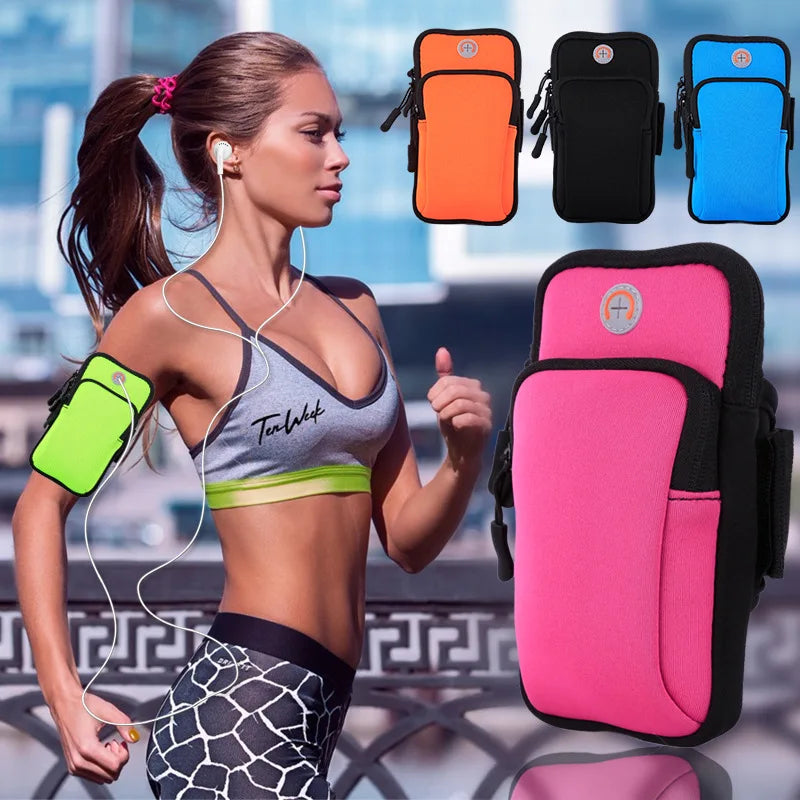 Sport Running Arm Bag Fitness Arm Band Bag Pouch Jogging Mobile Phone Holder Pouch Belt GYM Cover for Smartphone 6"