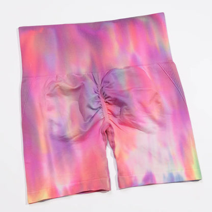 Seamless Aurora High Waist Sport Shorts Comfortable Hip Lift Workout Pants for Women Fitness Running Cycling Yoga Leggings